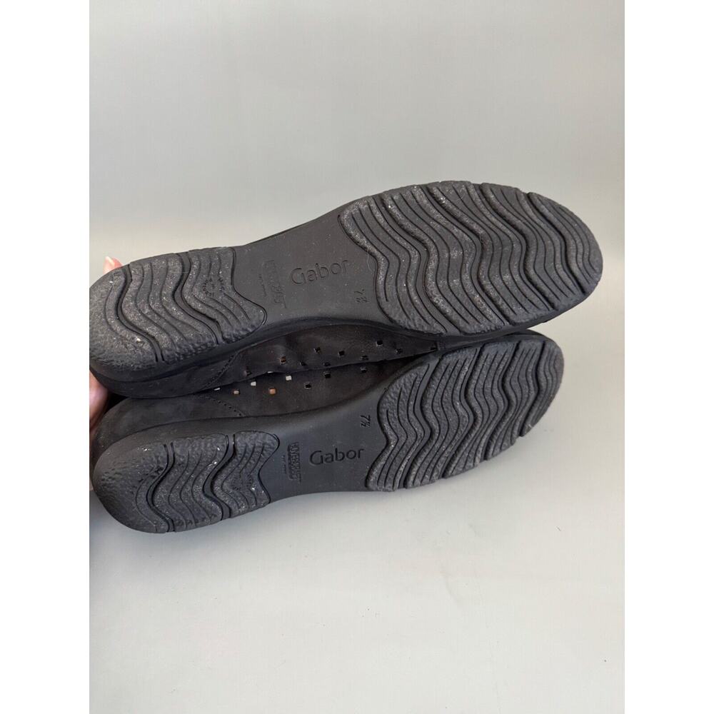 Gabor Suede Perforated Flats Sneakers US Size 10 (UK-7.5) Black Minimalistic - Picture 5 of 7